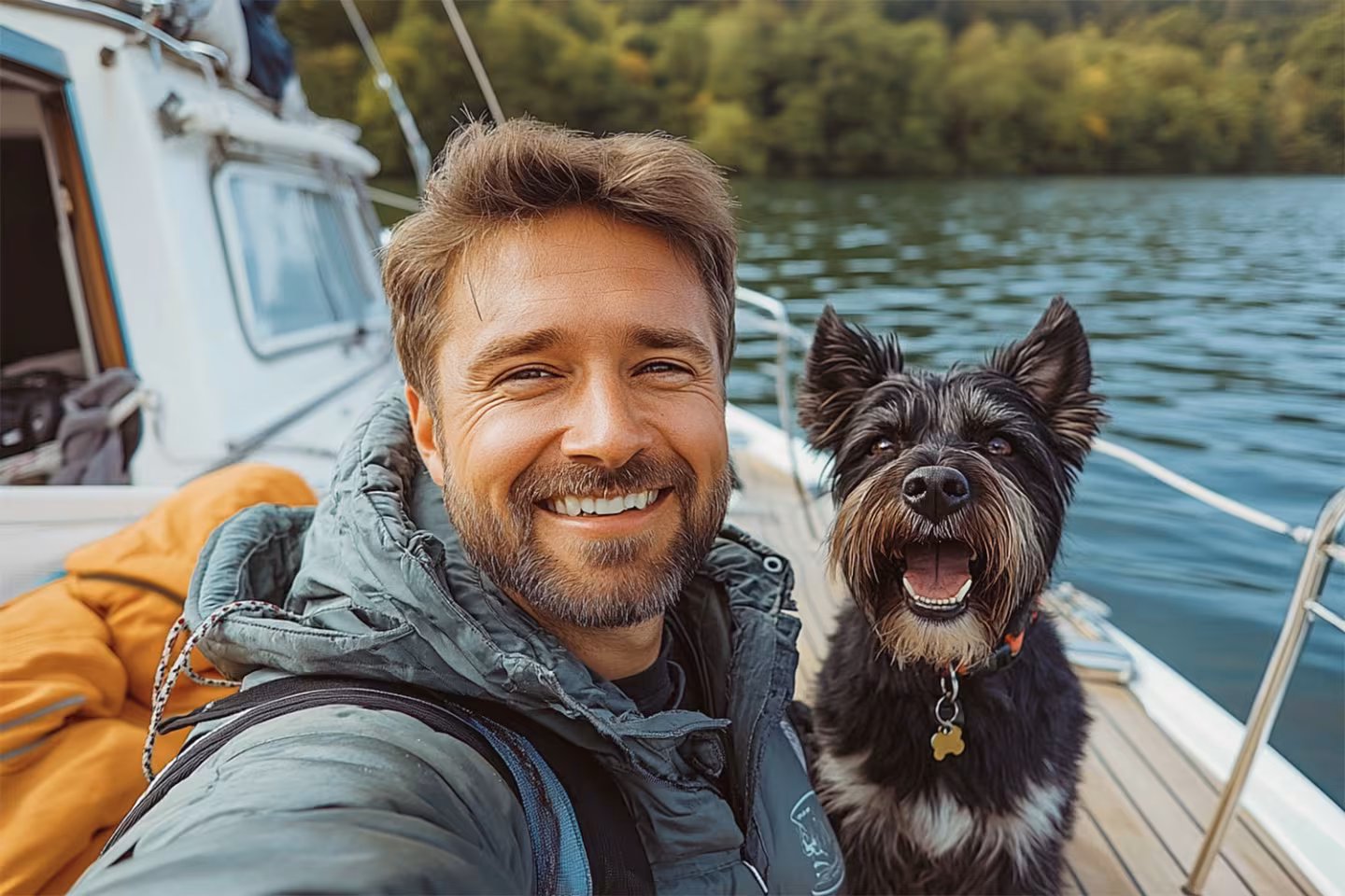 Familienurlaub mit Hund auf einem festliegenden Hausboot – Entspannung für die ganze Familie