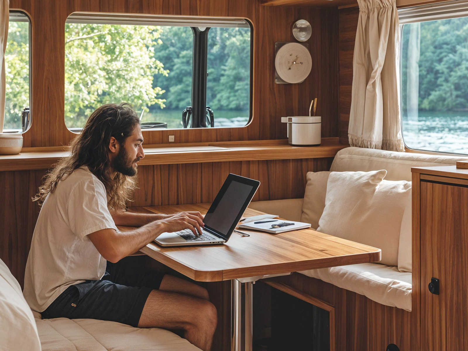 Home-Office auf der Yacht oder im Hausboot: Arbeiten mit Aussicht